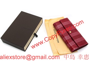 ルイヴィトン モノグラム ヴェルニ レイユール ポルトフォイユ・サラ 長財布 ポム・ダムール M91716 【2012年春夏新作】 